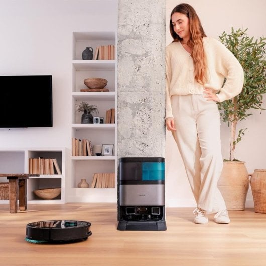 Robot Aspirador Cecotec Conga 16090 AI SpinArm Home&Wash con base autovaciado y mopas giratorias