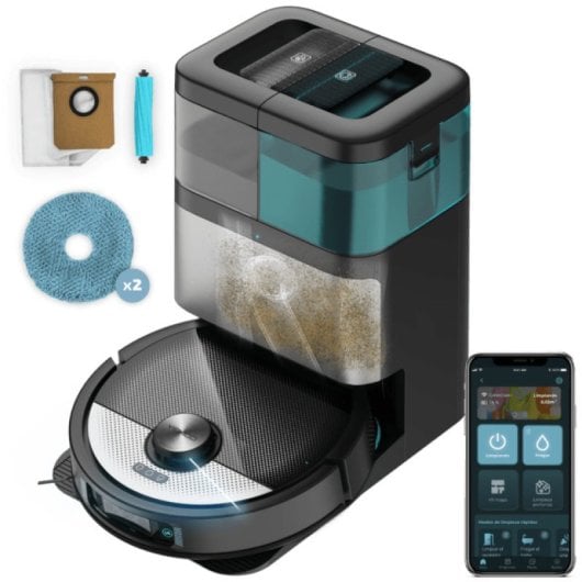 Robot Aspirador Cecotec Conga 16090 AI SpinArm Home&Wash con base autovaciado y mopas giratorias