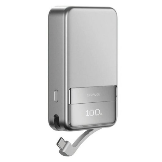 EcoFlow RAPID Powerbank Magnético 10.000mAh PD3.0 65W/Qi2 15W USB-C Plateado