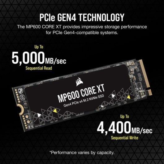 SSD Corsair MP600 CORE XT 1 To 5800 Mo/s M.2 PCIe 4.0 Gen 4 QLC 3D NAND