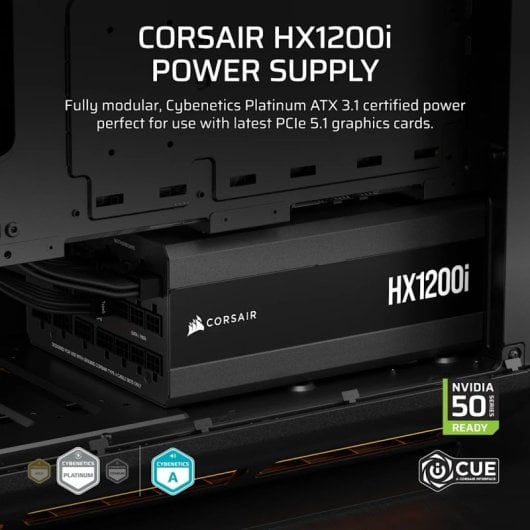 Corsair HXi Series HX1200i ATX 3.1 PCIe 5.1 1200W 80 Plus Platinum Modular