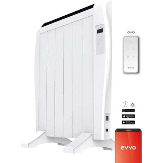 Radiador Eléctrico Evvo Home C6 900W compacto con control WiFi, voz y bloqueo infantil Reacondicionado