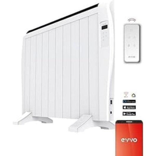Radiador Eléctrico EVVO C10 1500W hasta 20m2 control WiFi voz temporizador seguridad Reacondicionado