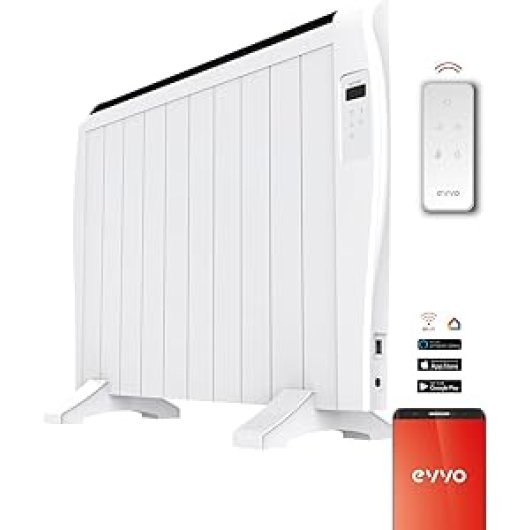 Radiador Eléctrico EVVO C10 1500W hasta 20m2 control WiFi voz temporizador seguridad