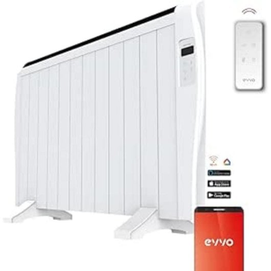 Radiador Eléctrico EVVO C12 2000W para 26m² WiFi control remoto Alexa temporizador seguridad Reacondicionado