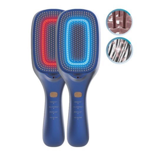 Escova revitalizante Cecotec HairCare Revitalize Blue com tecnologias de iões negativos e massagem EMS.
