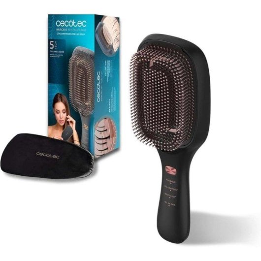 Cepillo Cecotec HairCare Revitalize Tecnología Iones EMS LLLT Portátil Negro