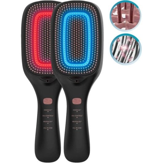 Brosse Cecotec HairCare Revitalize Ions Négatifs Microcourants EMS LED