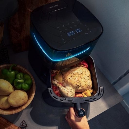 Cecotec Cecofry Neon 5000 5L Heißluftfritteuse Automatische Wasserdosierung 10 Menüs Innenbeleuchtung