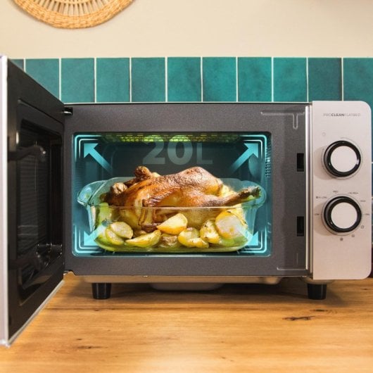Forno a microonde Cecotec Proclean 3160 con piano cottura 20L, grill 700W, 3DWave Ready2Clean