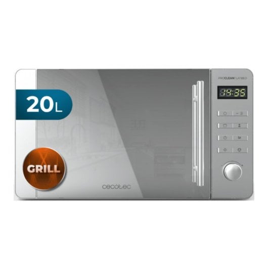 Microondas Cecotec Proclean 5120 20L 700W Mirror Door Grill Halógeno Digital Cavidad Plana