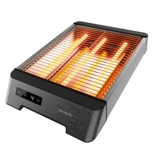 Grille-pain horizontal Cecotec NiceSlice Touch 2 tranches 1000 W 6 niveaux Ramasse-miettes Noir et inox
