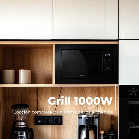 Microondas Evvo Home Mi30 21 Litros 1200W Grill Multifunción 8 Programas Automáticos