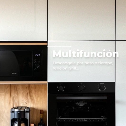 Microondas Evvo Home Mi30 21 Litros 1200W Grill Multifunción 8 Programas Automáticos