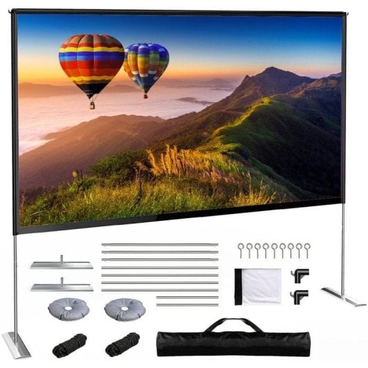 Yaber T2 Plus  + iggual Pantalla Exterior Portable 100" 221x124 cm