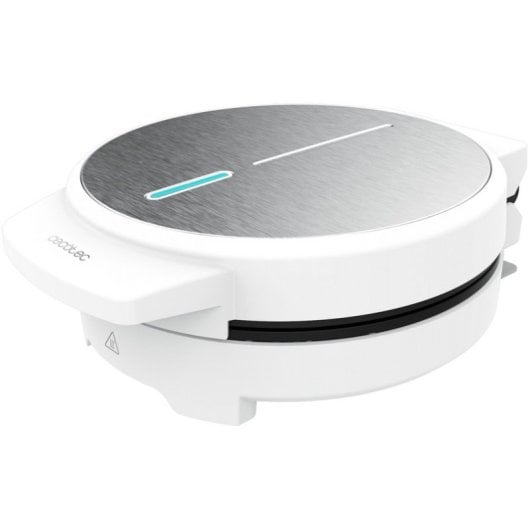 Gaufrier rond Cecotec Fun Gofrestone 1000 W en acier inoxydable avec plaque antiadhésive de 19 cm