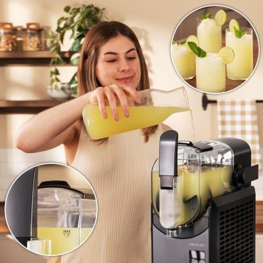 Machine à granité Cecotec Twist&Ice 2600 2,6 L avec commandes tactiles, 6 modes et buse anti-goutte