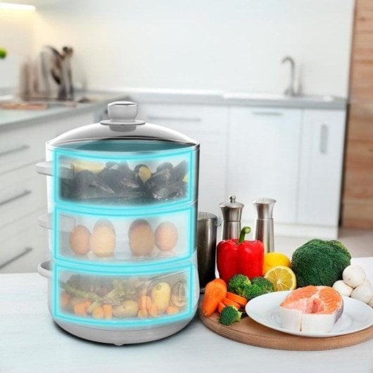 Vaporizador Cecotec Vapovita SteelPot 1300W 10L Inox 3 Recipientes