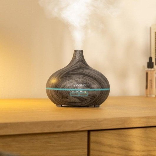 Humidificador Cecotec Pure Aroma 300 Yin Grey ultrasónico 300ml 7 colores LED temporizador