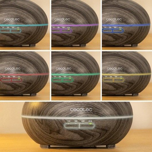Humidificador Cecotec Pure Aroma 300 Yin Grey ultrasónico 300ml 7 colores LED temporizador