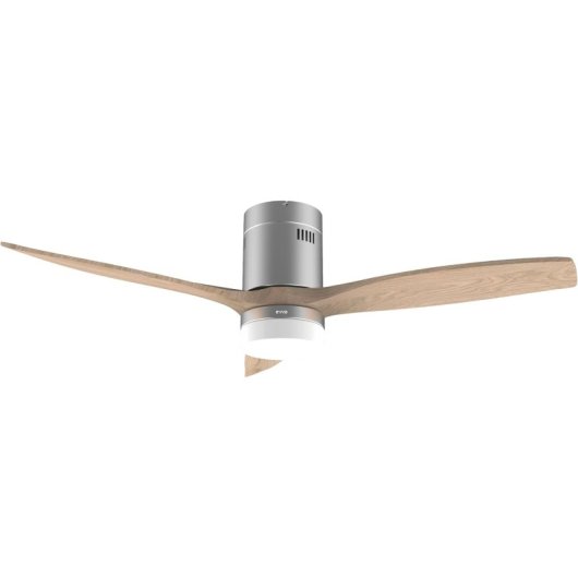 Ventilador de Techo EVVO V550 Wood Wifi Gris Lacado/Madera LED 40W 132cm 6 Velocidades WiFi Resistente Agua