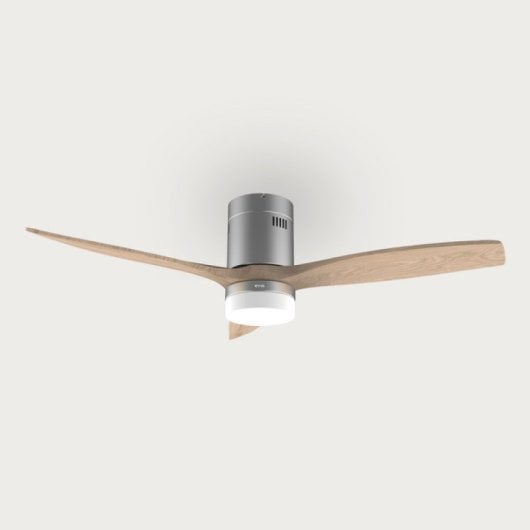 Ventilador de Techo EVVO V550 Wood Wifi Gris Lacado/Madera LED 40W 132cm 6 Velocidades WiFi Resistente Agua