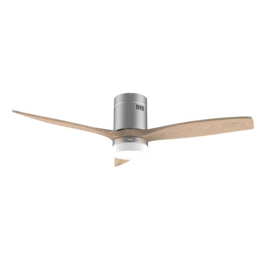 Ventilador techo Evvo V551 40W madera WiFi Smart Life luz LED 3 aspas 132cm