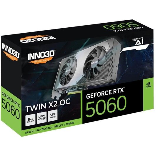 Carte Graphique Inno3D GeForce RTX 5060 TWIN X2 OC 8GB GDDR7 Reflex 2 RTX AI DLSS4