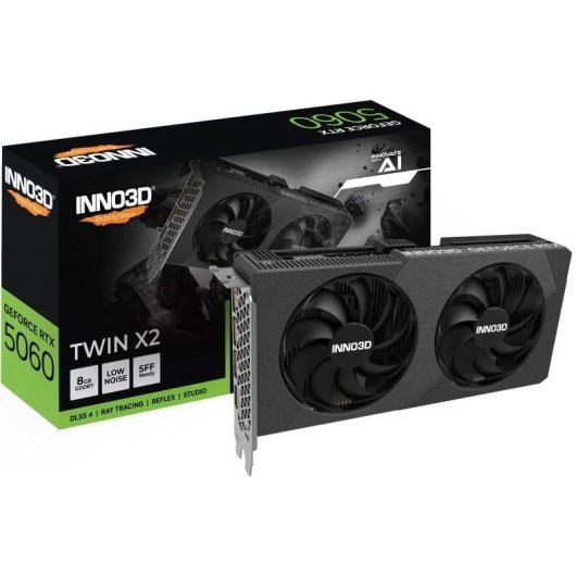 Grafikkarte Inno3D GeForce RTX 5060 TWIN X2 8GB GDDR7 Reflex 2 RTX AI DLSS4