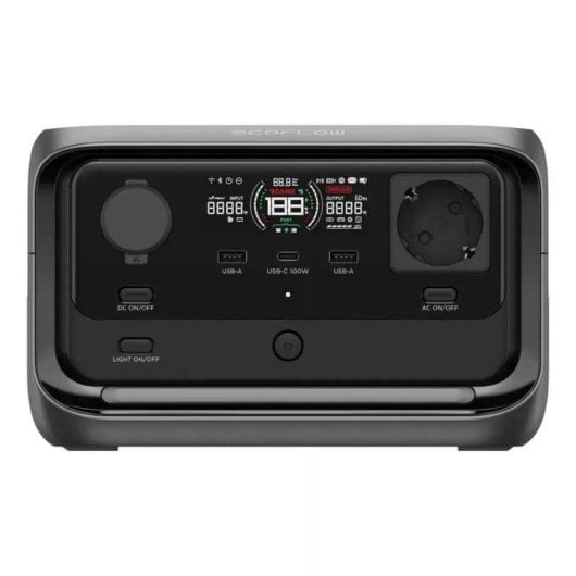 Station d’énergie EcoFlow River 3 Plus 286Wh 3 ports AC 2 USB Batterie LiFePO4 Écran LCD Charge solaire