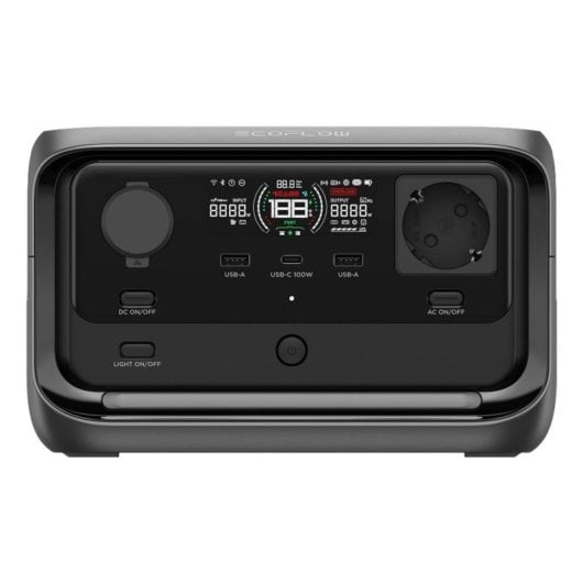 Station d’énergie EcoFlow River 3 Plus 286Wh 3 ports AC 2 USB Batterie LiFePO4 Écran LCD Charge solaire