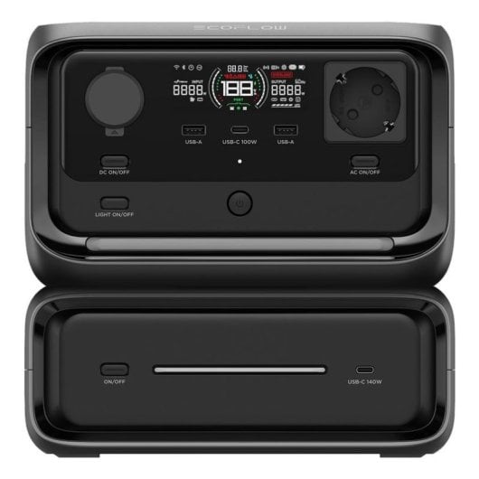 Station d’energie EcoFlow River 3 Max 572Wh 2 ports AC 3 ports USB Batterie LiFePO4 Écran LCD Compatible solaire