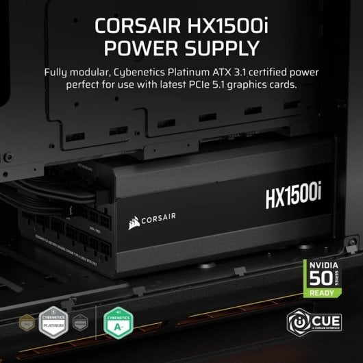 Corsair HXi Series HX1500i ATX 3.1 PCIe 5.1 1500W 80 Plus Platinum Modular