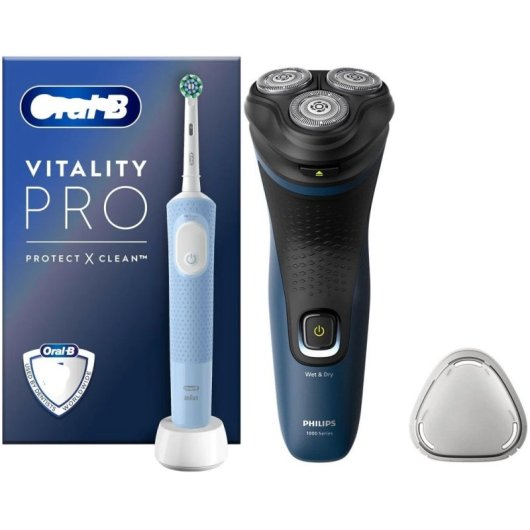 Philips S1151/00 Série 1000 Máquina de Barbear Elétrica + Oral-B Vitality Pro Escova de Dentes Elétrica