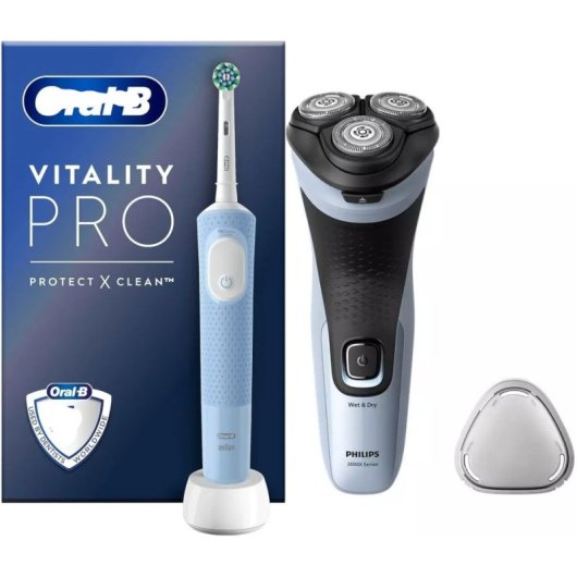 Philips Shaver 3000X Series 3003/00X Afeitadora + Oral-B Vitality Pro Cepillo de Dientes Eléctrico