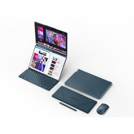 Lenovo Yoga Book 9 13IMU9 Intel Core Ultra 7 155U Hybride (2-en-1) 33,8 cm (13.3") Écran tactile 2.8K 32 Go LPDDR5x-SDRAM 1 To SSD Wi-Fi 6E (802.11ax) Windows 11 Home Italien Bleu