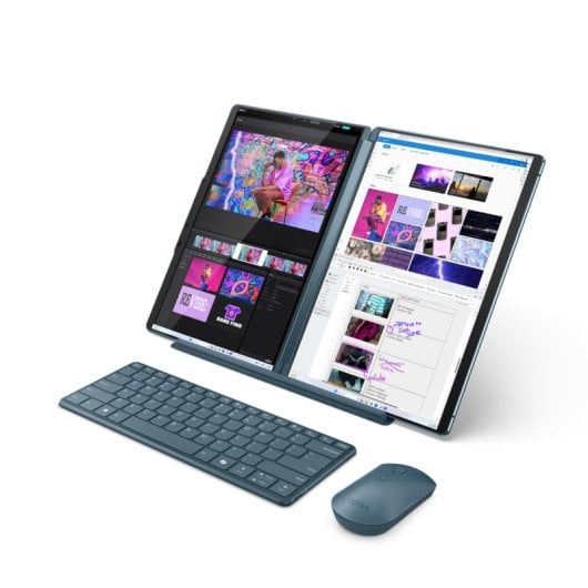 Lenovo Yoga Book 9 13IMU9 Intel Core Ultra 7 155U Hybride (2-en-1) 33,8 cm (13.3") Écran tactile 2.8K 32 Go LPDDR5x-SDRAM 1 To SSD Wi-Fi 6E (802.11ax) Windows 11 Home Italien Bleu