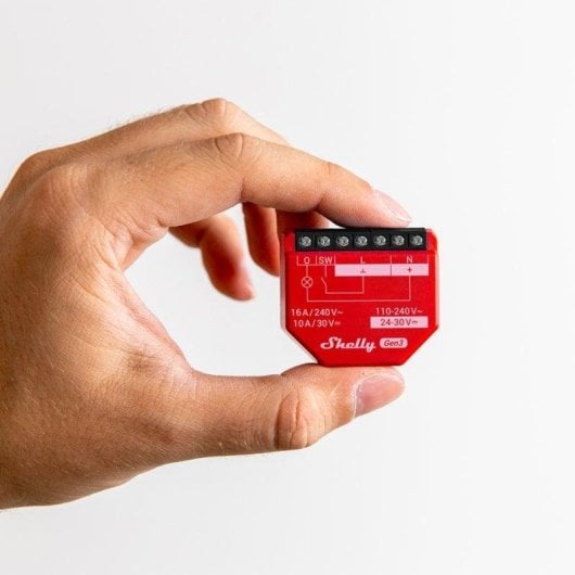 Relais Wi-Fi Shelly 1PM Gen3 Bluetooth Contrôle de l’éclairage, Suivi de l’énergie, Encastrable
