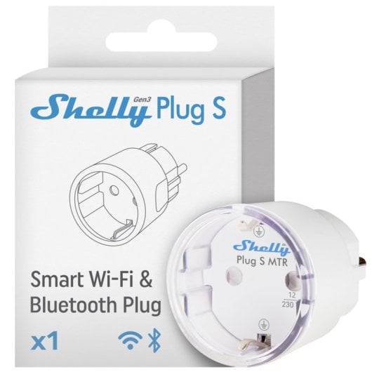 Shelly Plug S MTR Gen3 Smart Plug WiFi e Bluetooth Misuratore di consumo Bianco