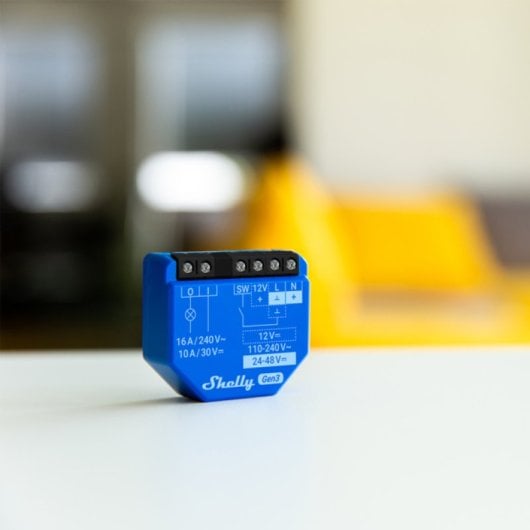 Interruptor inteligente Shelly 1 Gen3 Azul WiFi Bluetooth Alexa Google Asistente 1P Mate