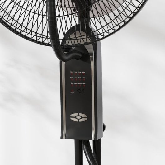 Homcom Ventilador Nebulizador 75 W Temporizador Tanque 3.2L 44.5cm Negro