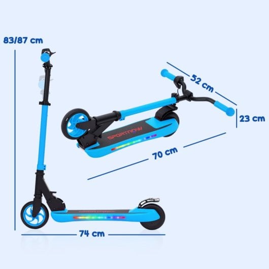 Sportnow Patinete Eléctrico Plegable Motor 120 W Autonomía 6 Km Max 10 Km/h Azul