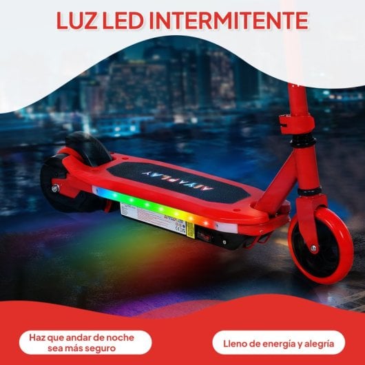 Aiyaplay Patinete Eléctrico Para Niños De 6-14 Años Max. 10 Km/h Rojo