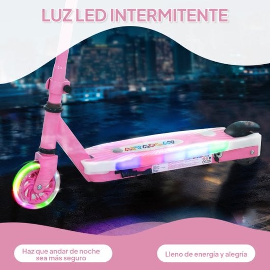 Aiyaplay Patinete Eléctrico Para Niños De 4-7 Años Max. 6 Km/h Rosa