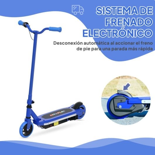 Aiyaplay Patinete Eléctrico Para Niños De 6-14 Años Max. 10 Km/h Azul