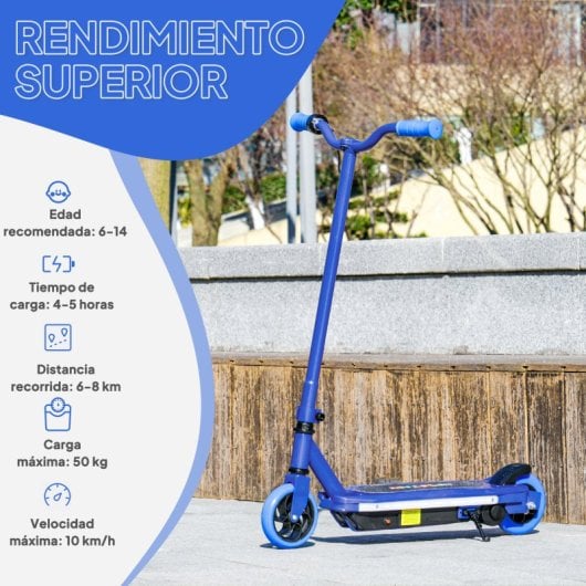 Aiyaplay Patinete Eléctrico Para Niños De 6-14 Años Max. 10 Km/h Azul