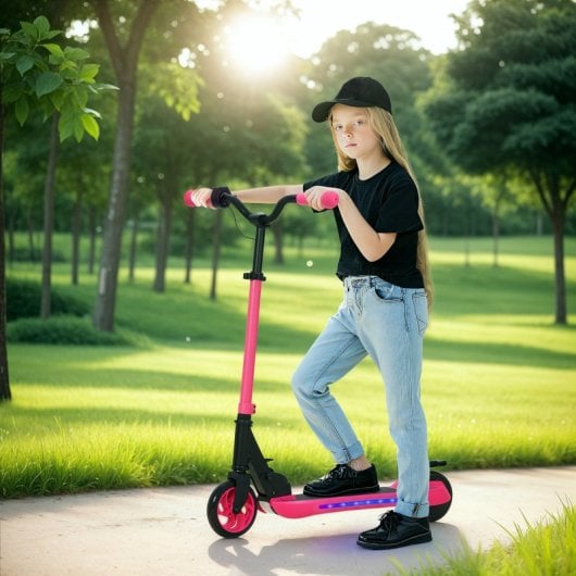 Sportnow Patinete Eléctrico Plegable Motor 120 W Autonomía 6 Km Max 10 Km/h Rosa