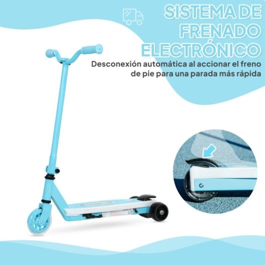 Aiyaplay Patinete Eléctrico Para Niños De 4-7 Años Max. 6 Km/h Azul