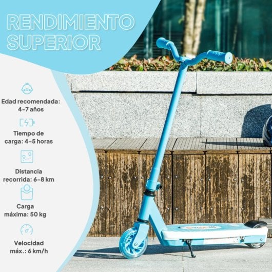 Aiyaplay Patinete Eléctrico Para Niños De 4-7 Años Max. 6 Km/h Azul