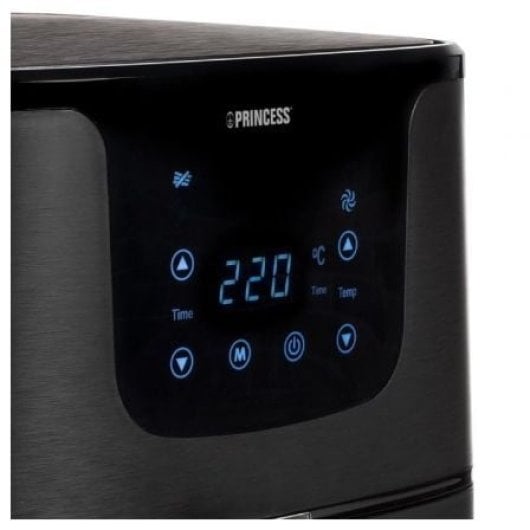 Princess 183014 Freidora Aire 1700W Capacidad 5.2L Pantalla Digital Negra
